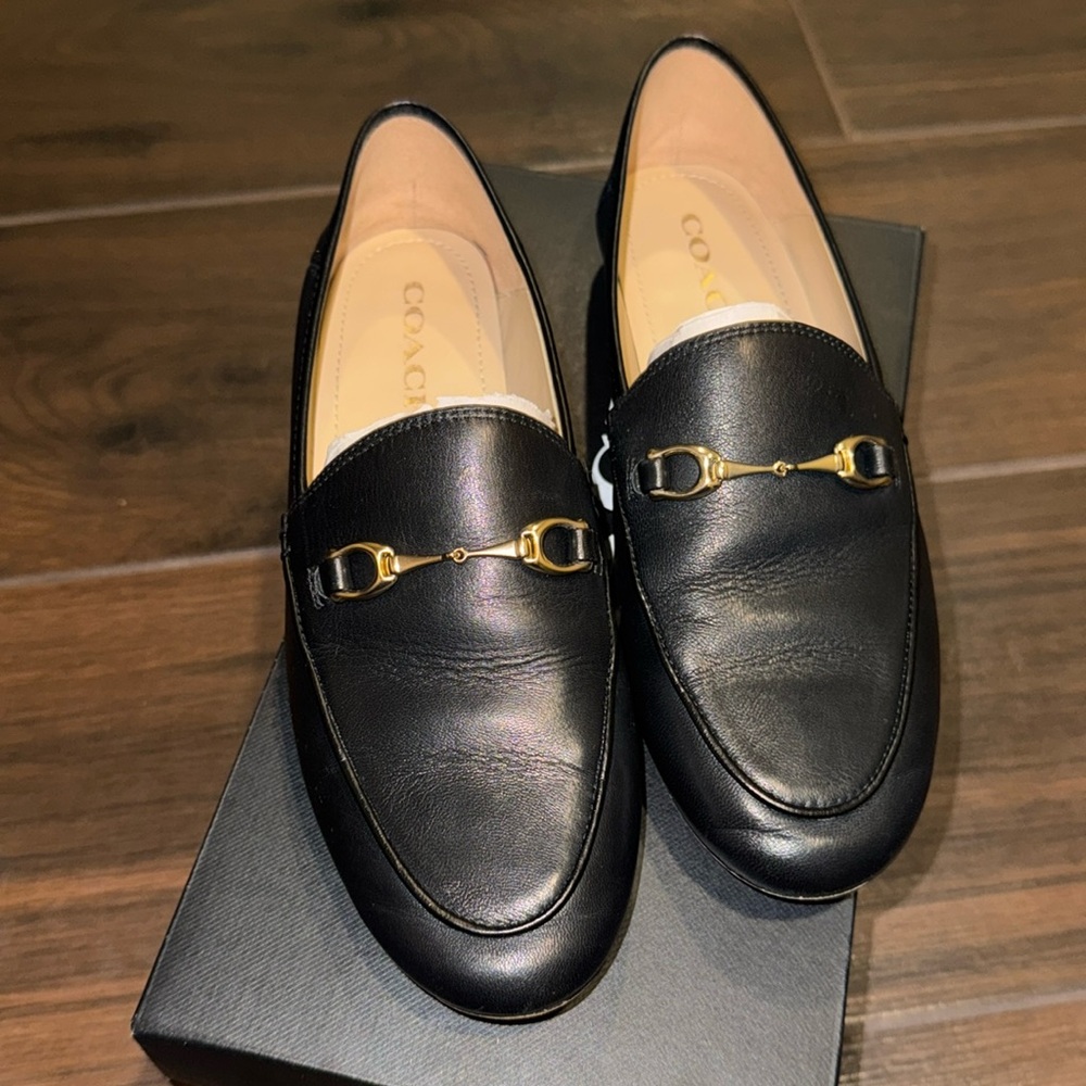 Coach Haley Black Leather Loafer